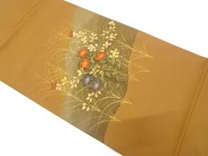 秋草模様織り出し　袋帯